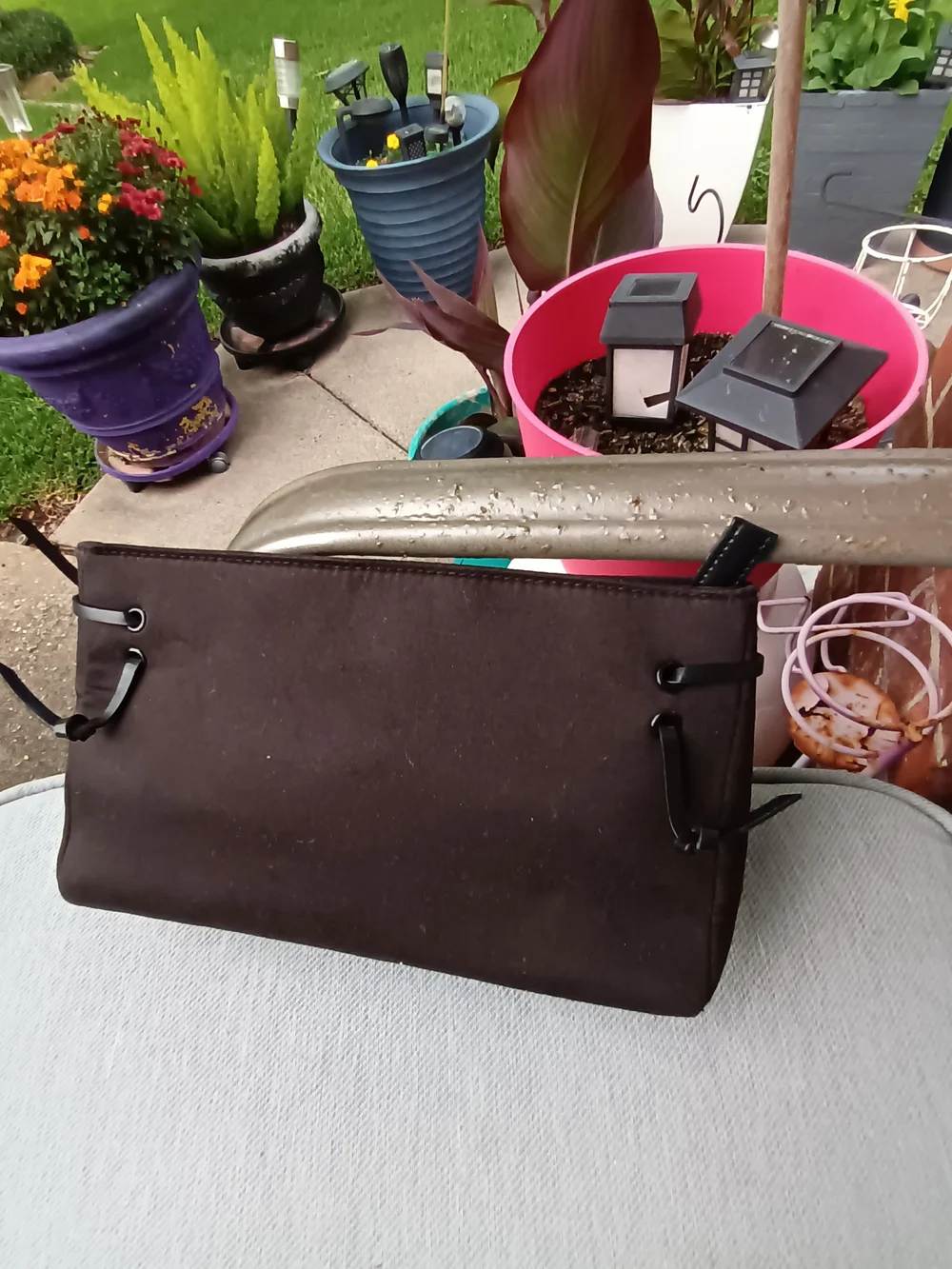 Yves Saint Laurent Black Logo Canvas Cosmetic Pouch